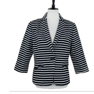 Christian Siriano • Black White Stripe Blazer • L